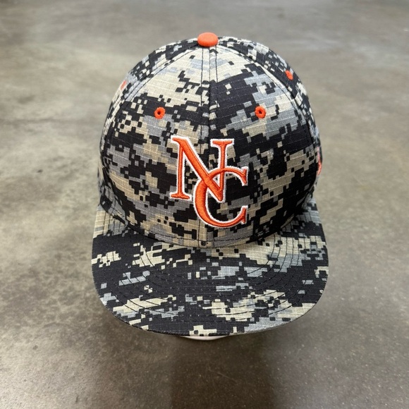 The Game Pro Fit Hat 7 1/2 NC Logo Digital Camo Fitted Baseball Cap - Picture 1 of 7